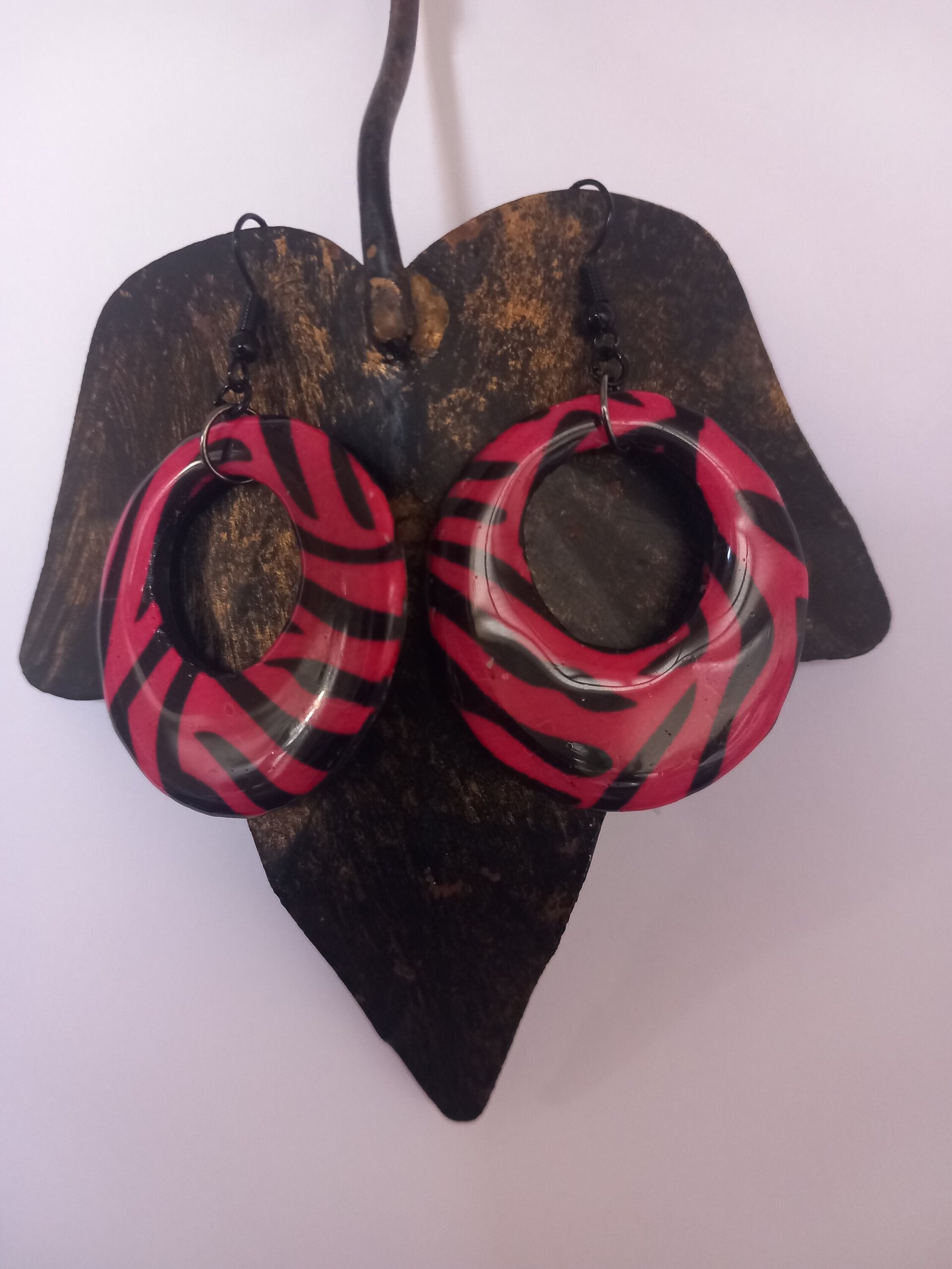 Arete hueco animal print - 2